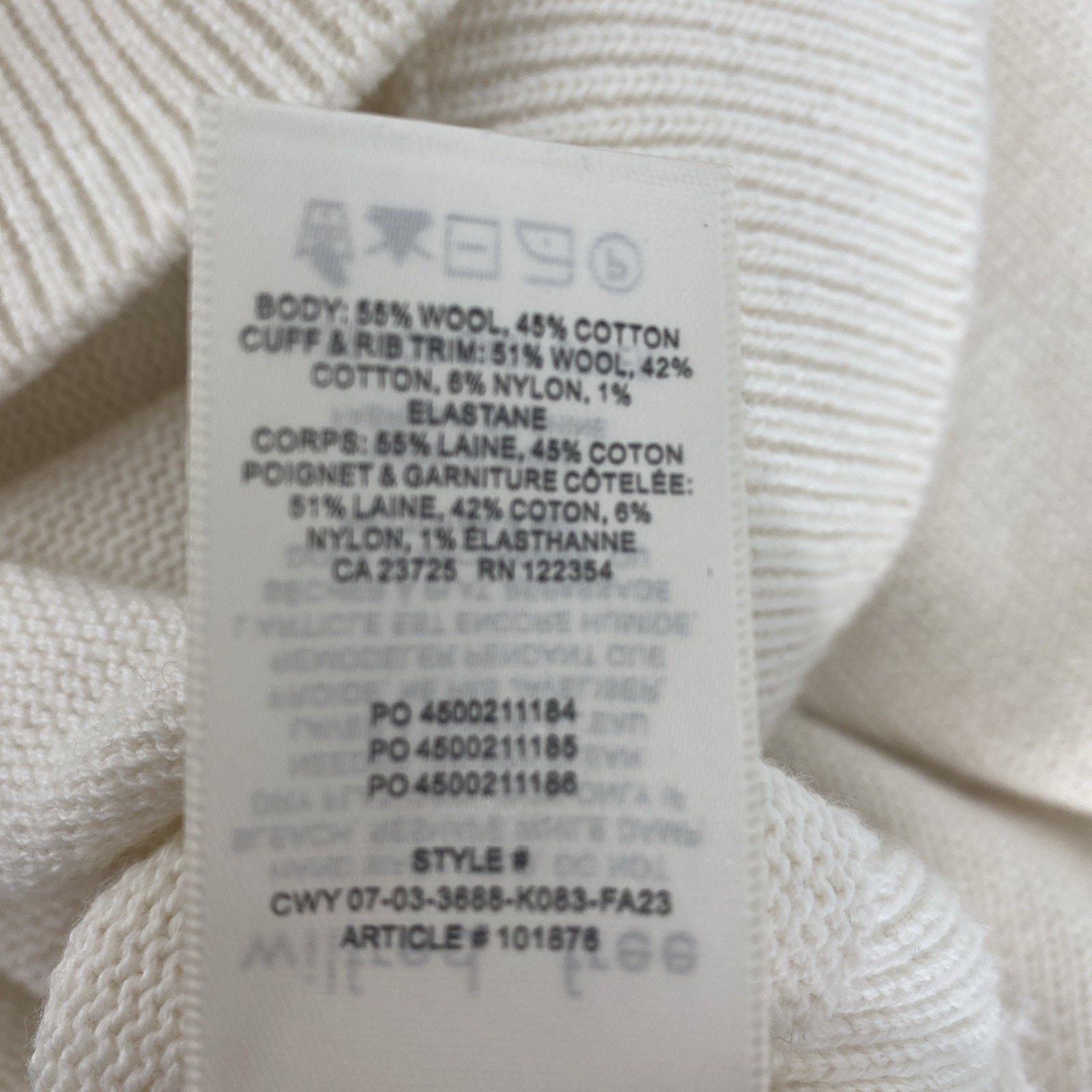 Wilfred Free Sweater Womens Sz Small Wool Cotton Knit High Neck Crop Artizia — image 8 of 8